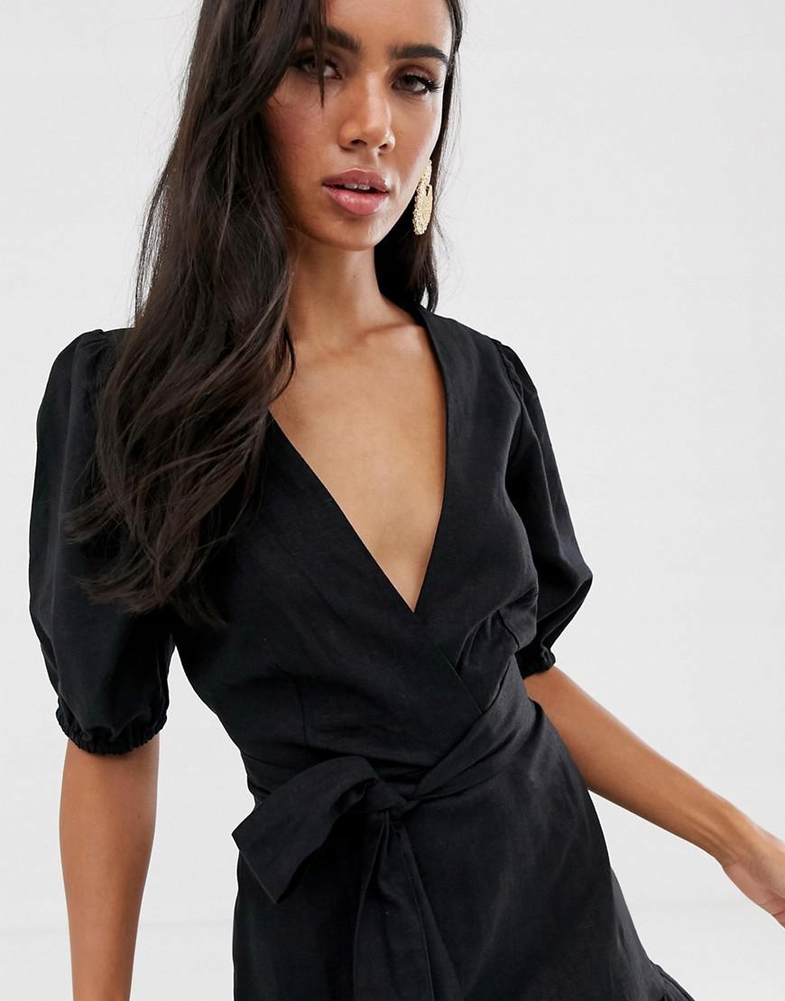 LNIANA MINI SUKIENKA V NECK FALBANA 