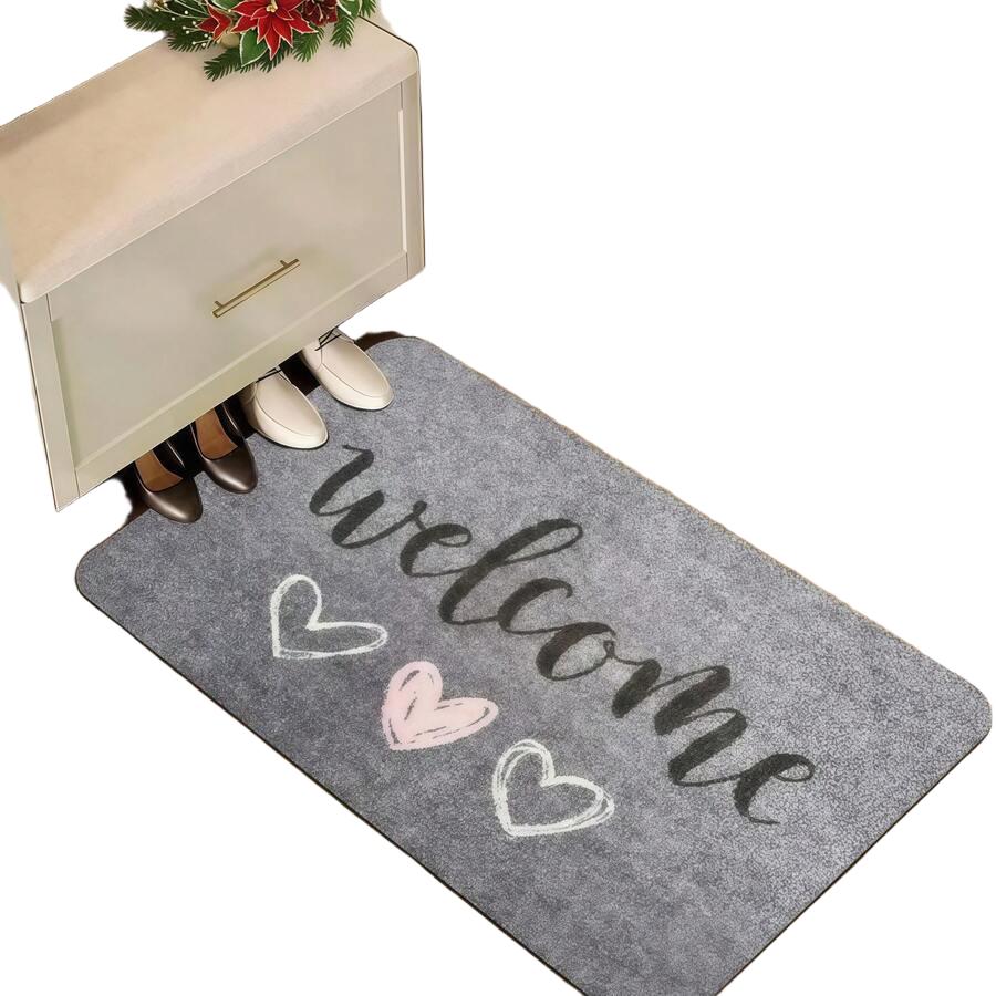 szara wycieraczka napis welcome