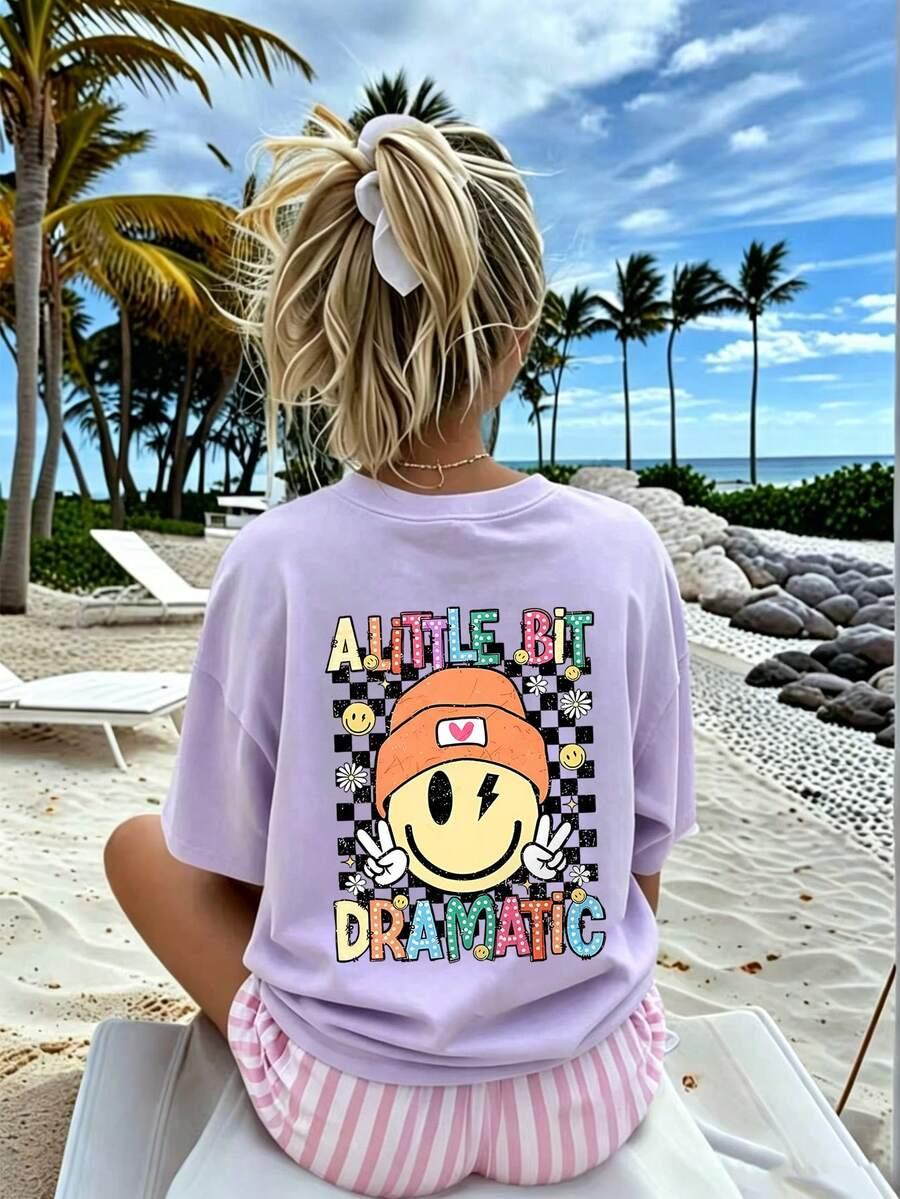 fioletowy T-SHIRT  PRINT