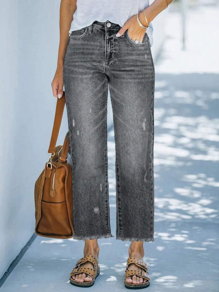 SZARE SPODNIE JEANS 