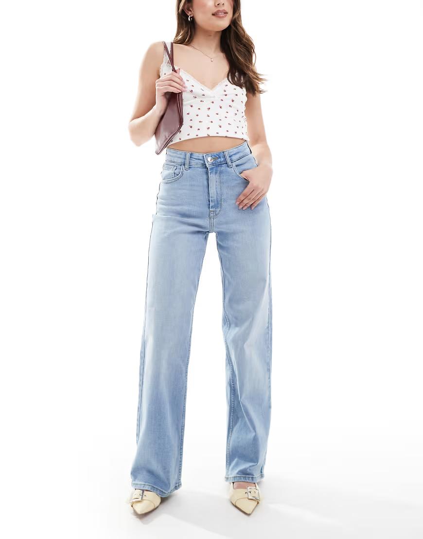 niebieskie spodnie jeans wysoki stan
