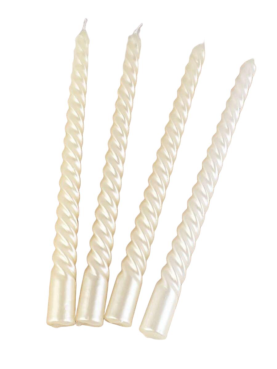 białe świece 4-pack