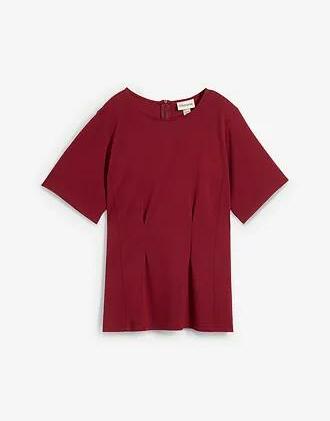 BLUZKA DAMSKA PLUS SIZE BAWEŁNIANA OKRĄGŁY DEKOLT KRÓTKI RĘKAW