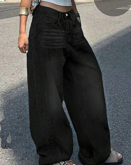 CZARNE SPODNIE JEANS