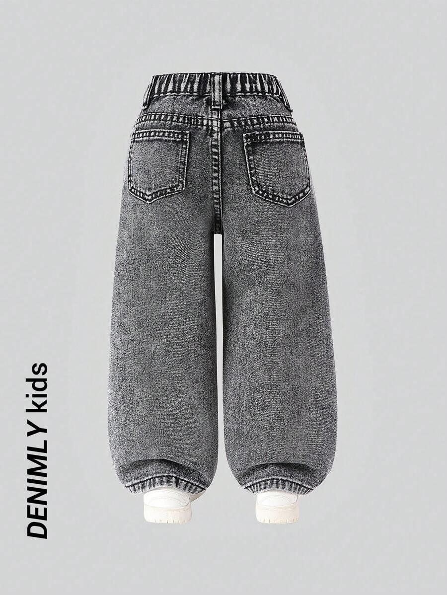 szare SPODNIE JEANS