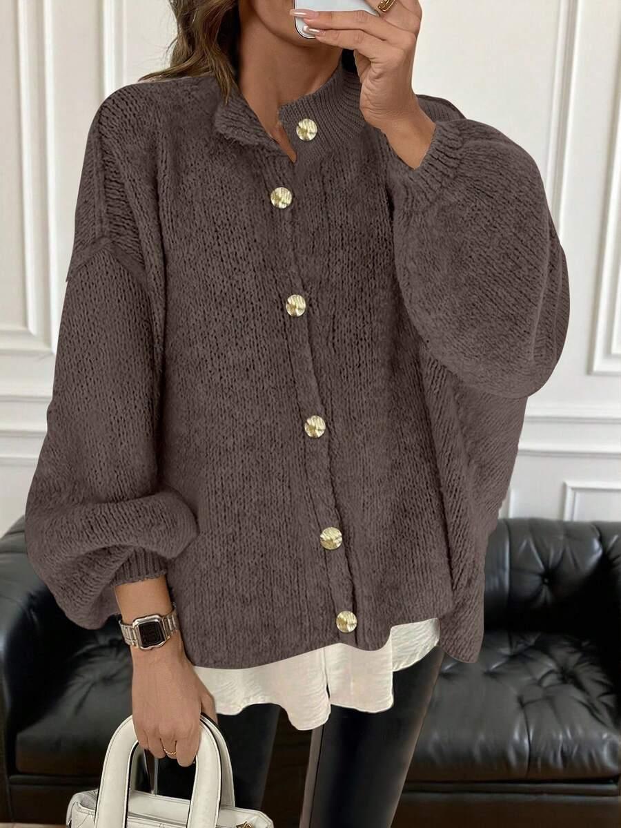 SWETER DZIANINOWY GUZIKI