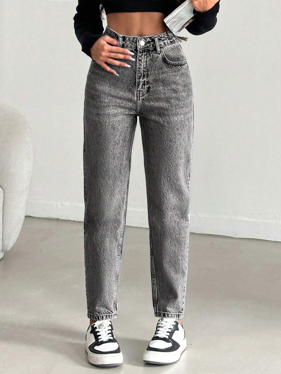 SZARE SPODNIE JEANS 