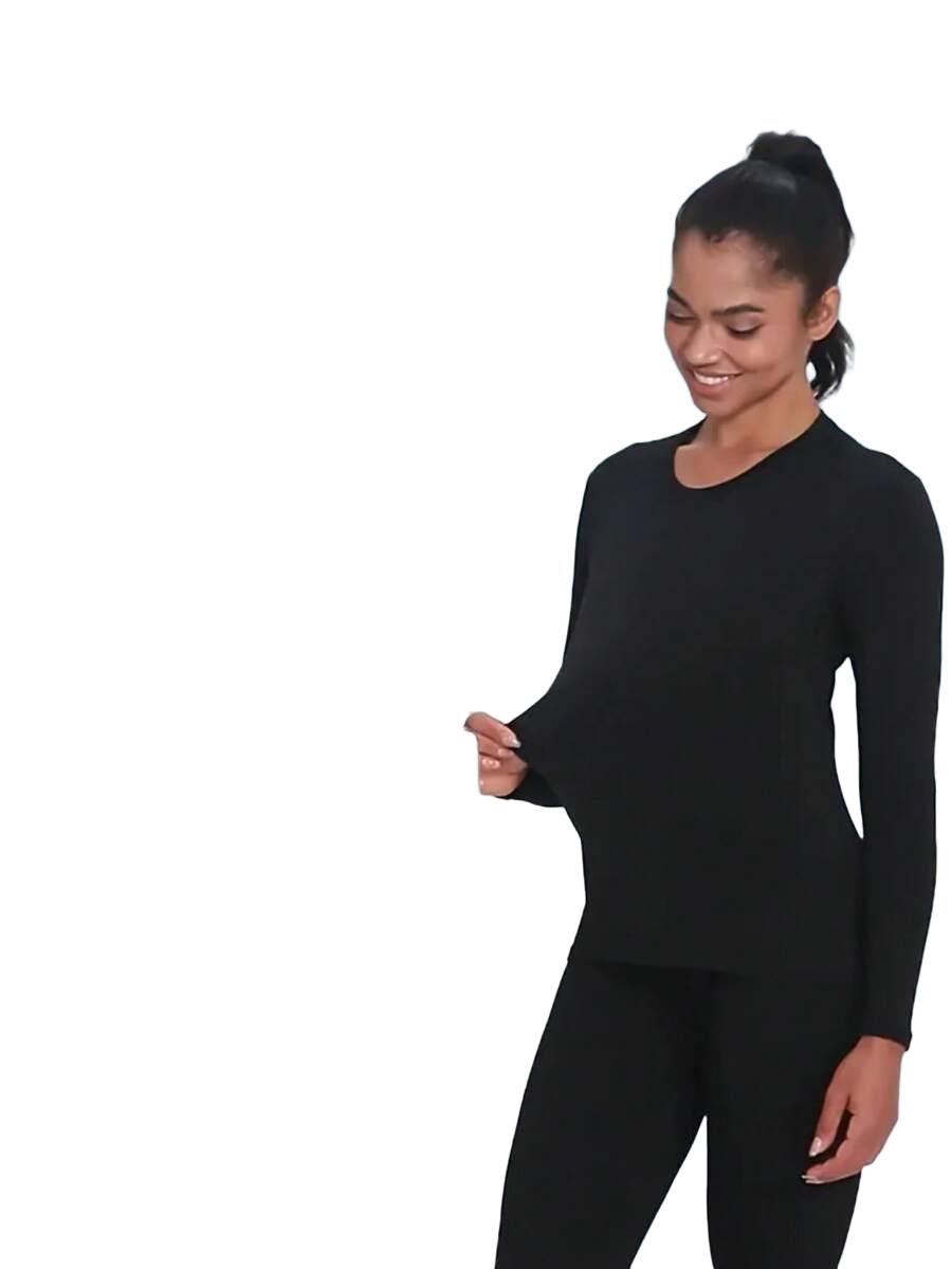 czarny komplet bluzka legginsy 