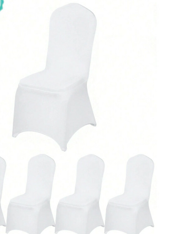 biale pokrowce na krzesła 5-pack