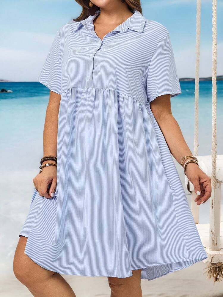 SUKIENKA KOSZULOWA OVERSIZE W PASKI 