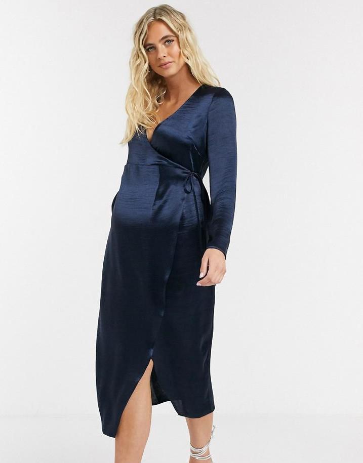 CIĄŻOWA MIDI SUKIENKA V NECK