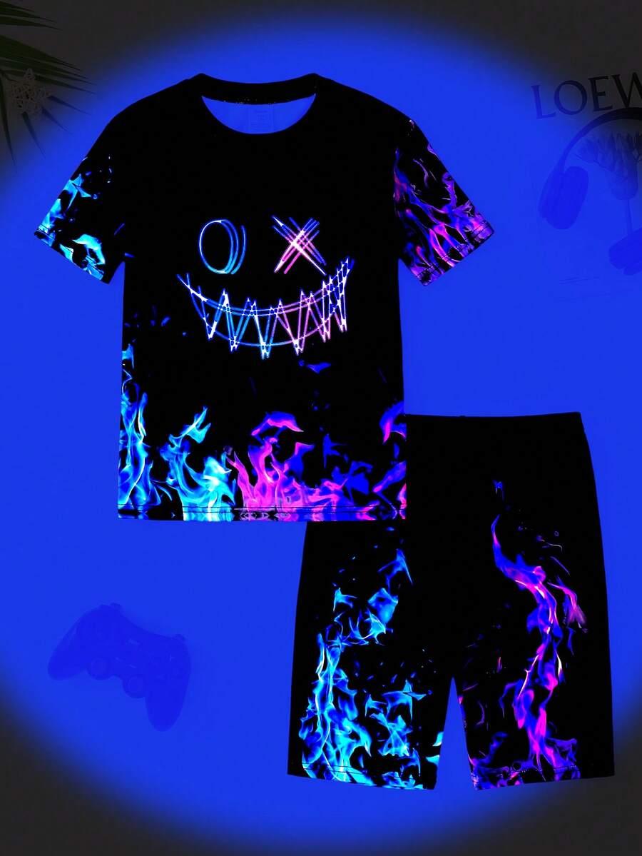 T-shirt spodenki komplet piżama 