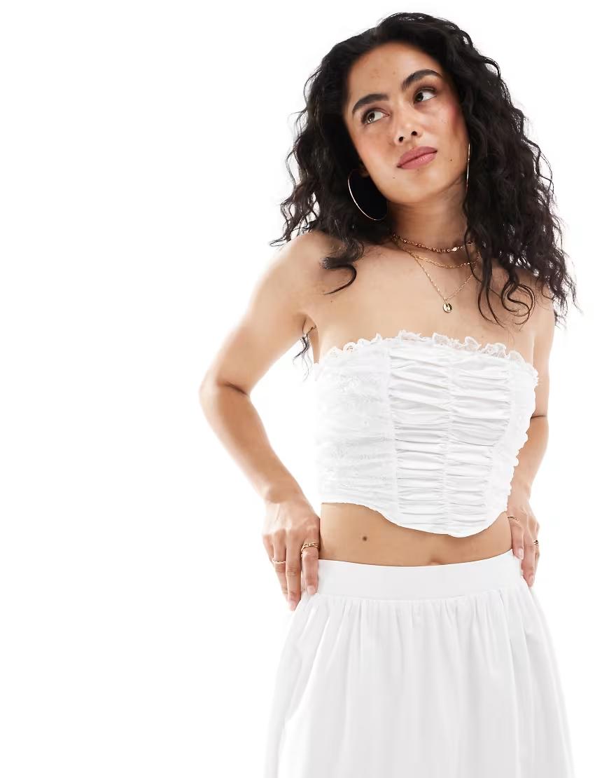 SATYNOWY CROP TOP MARSZCZENIA