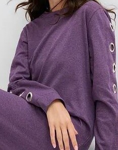 SUKIENKA DRESOWA PLUS SIZE OKRĄGŁY DEKOLT DŁUGI RĘKAW BAWEŁNA