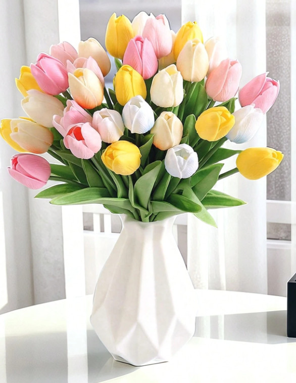 SZTUCZNE KWIATY TULIPANY DEKORACJA 15SZT