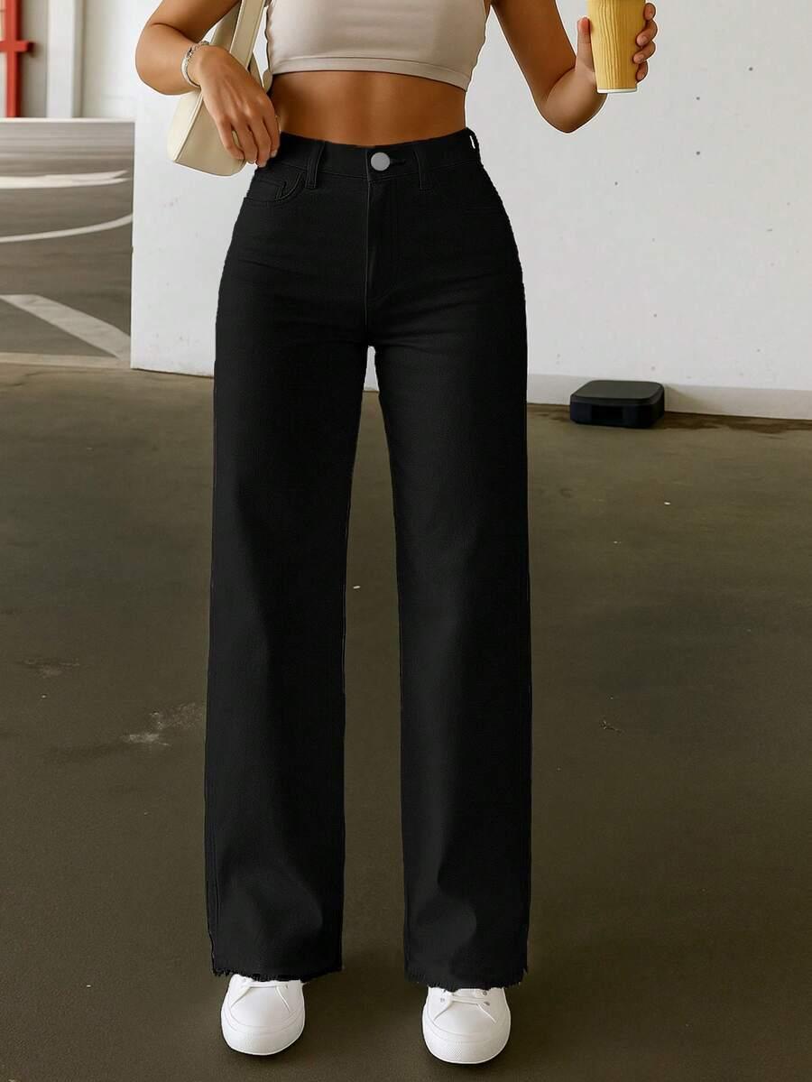 CZARNE SPODNIE JEANS 