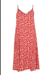 czerwona maxi sukienka print