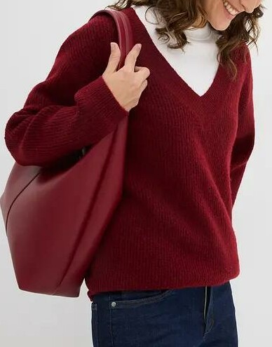 DZIANINOWY SWETER Z W SEREK