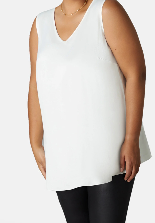BIAŁA BLUZKA V-NECK