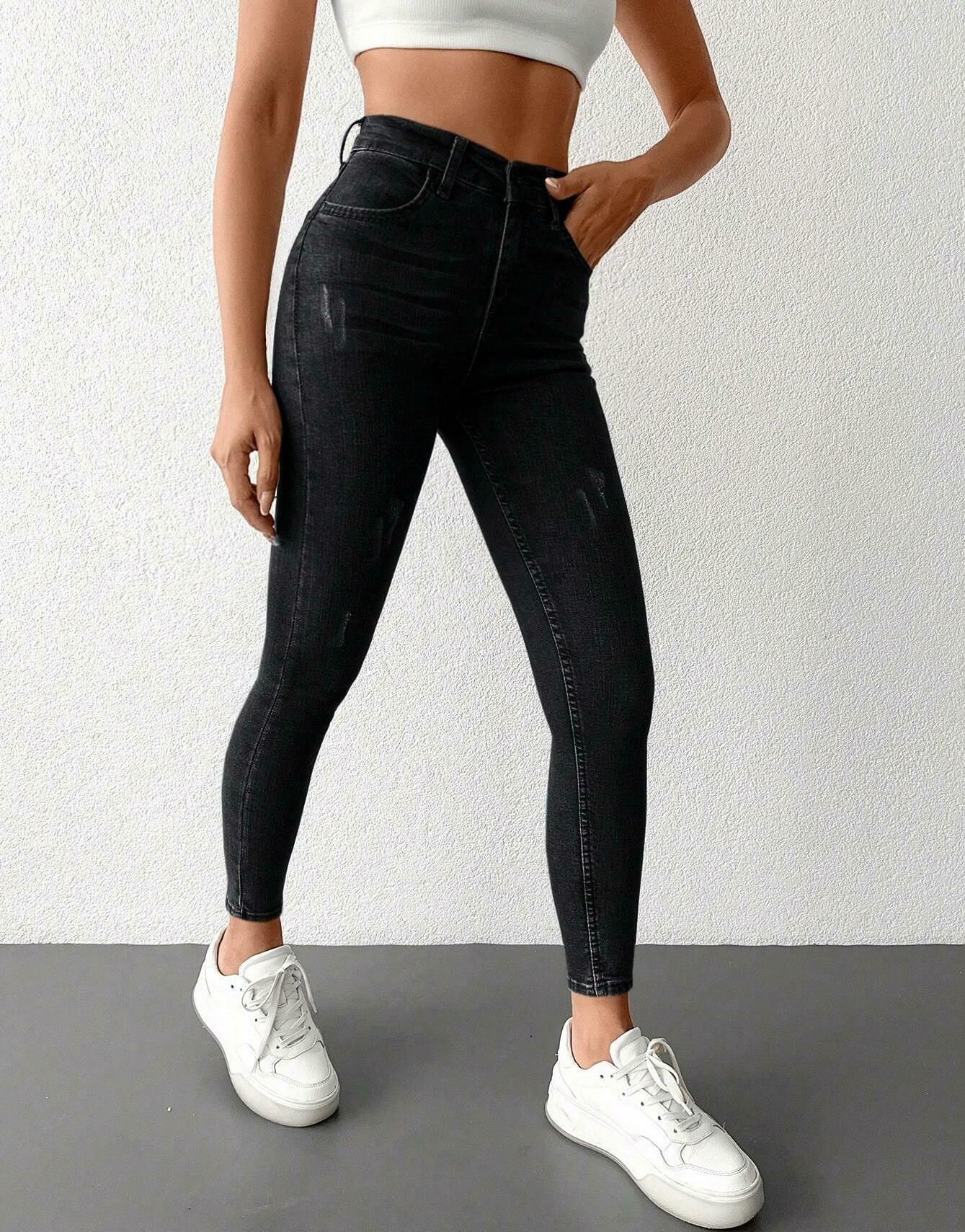 SPODNIE RURKI RIPPED JEANS