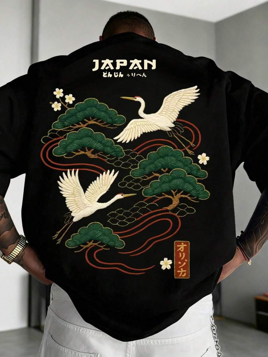 czarny t-shirt nadruk