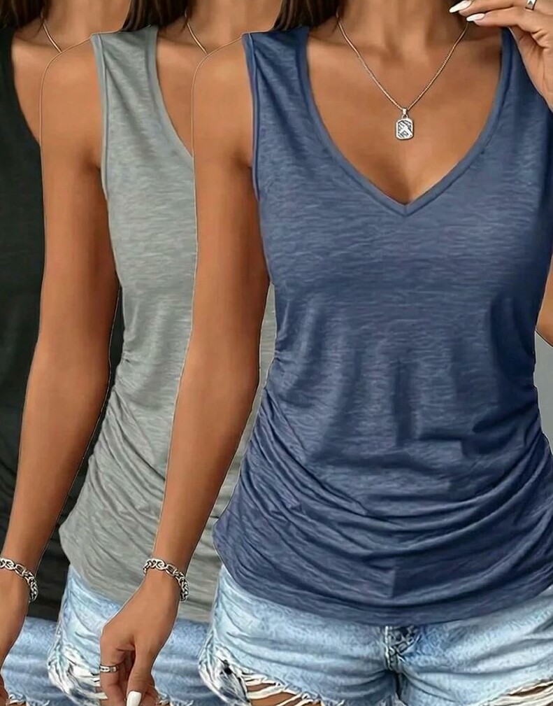 BLUZKA BEZ RĘKAWÓW V-NECK 2-PACK