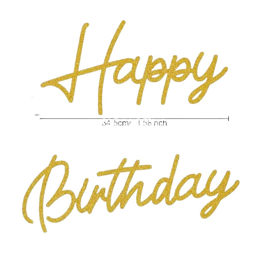 złoty napis happy birthday