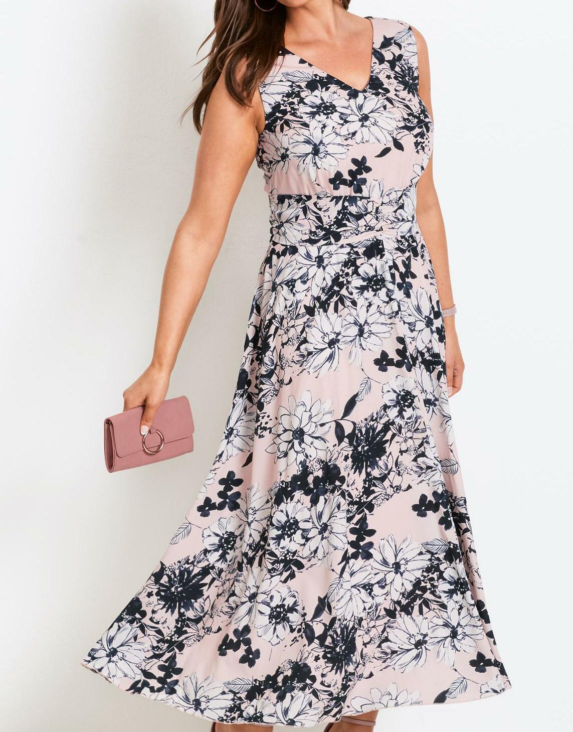 SUKIENKA MAXI W KWIATY