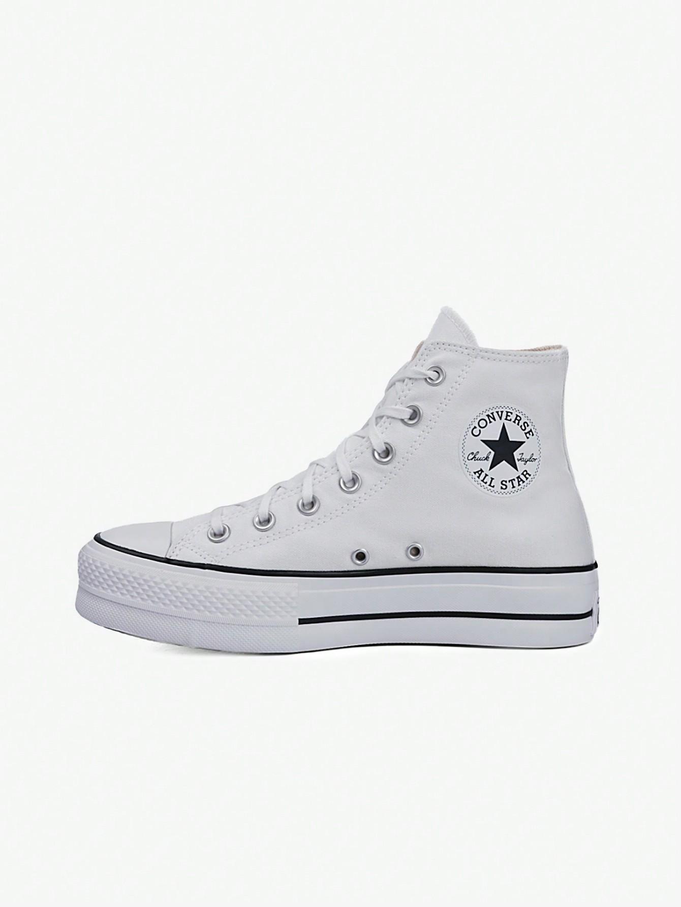 BIAŁE SZNUROWANE TRAMPKI platforma CHUCK TAYLOR ALL STAR