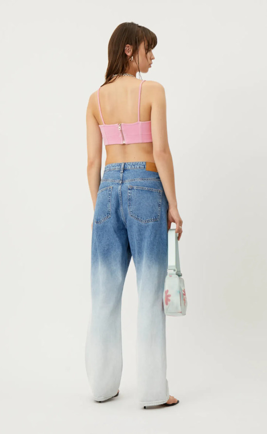 RÓŻOWY CROP TOP ZAMEK