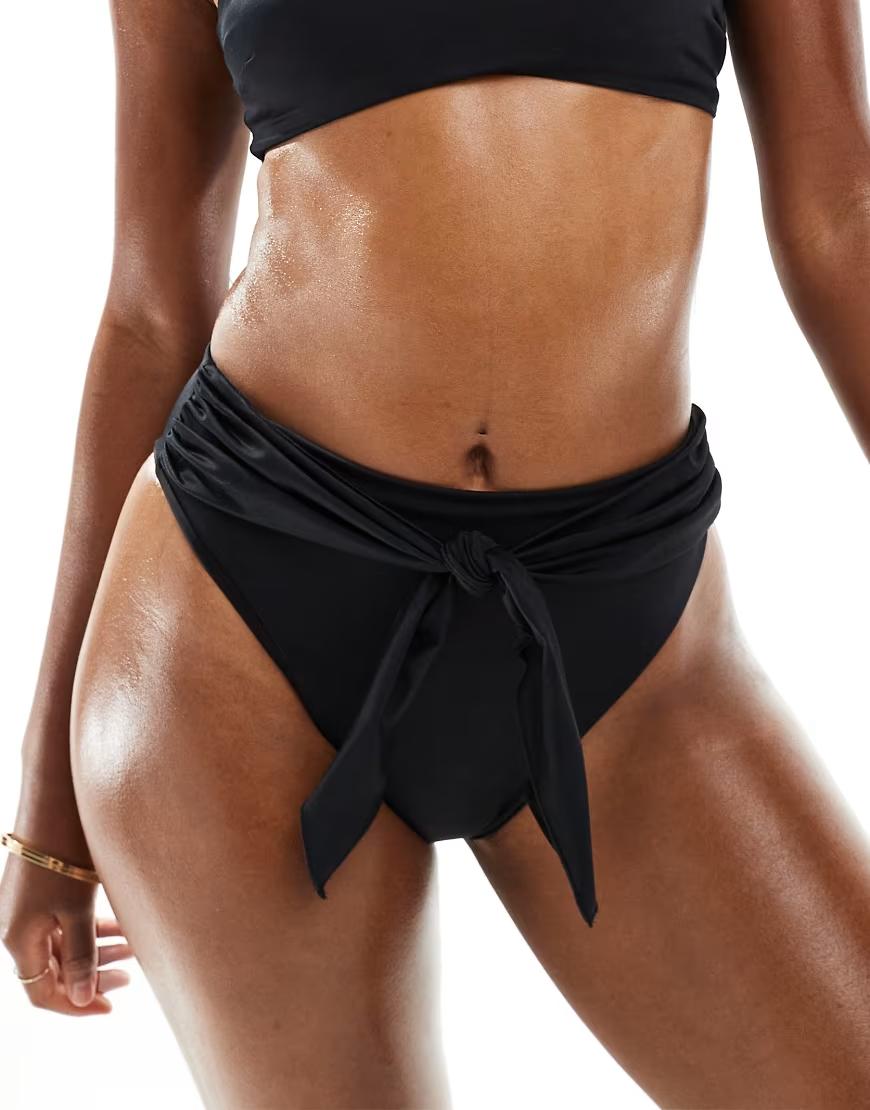 czarny dół od bikini wiązanie
