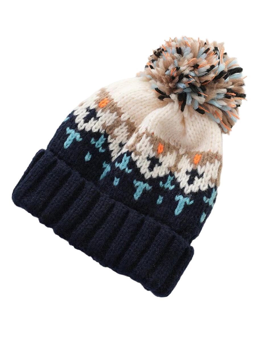 dzianinowa czapka pompon