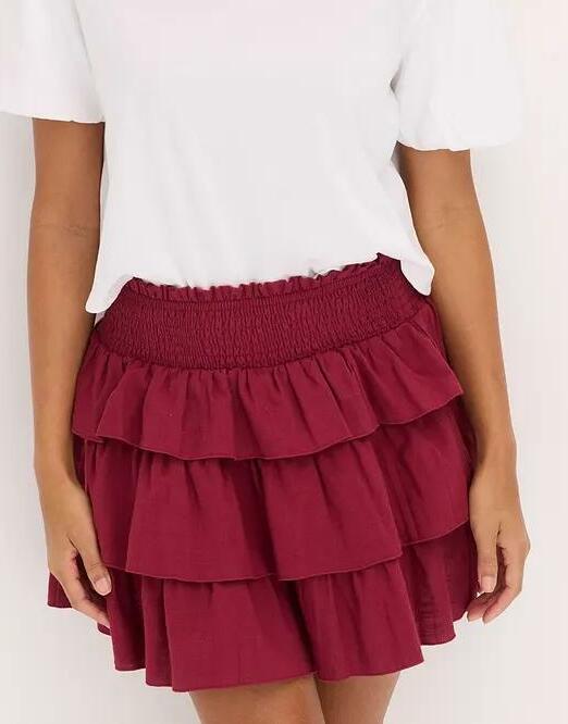 SPÓDNICA MINI ROZKLOSZOWANA BAWEŁNIANA PLUS SIZE