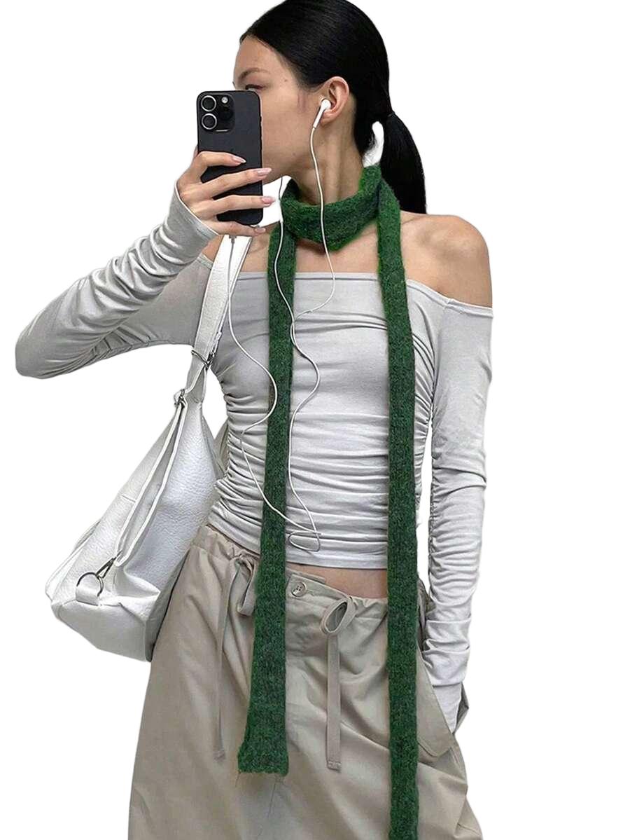 zielony szalik casual
