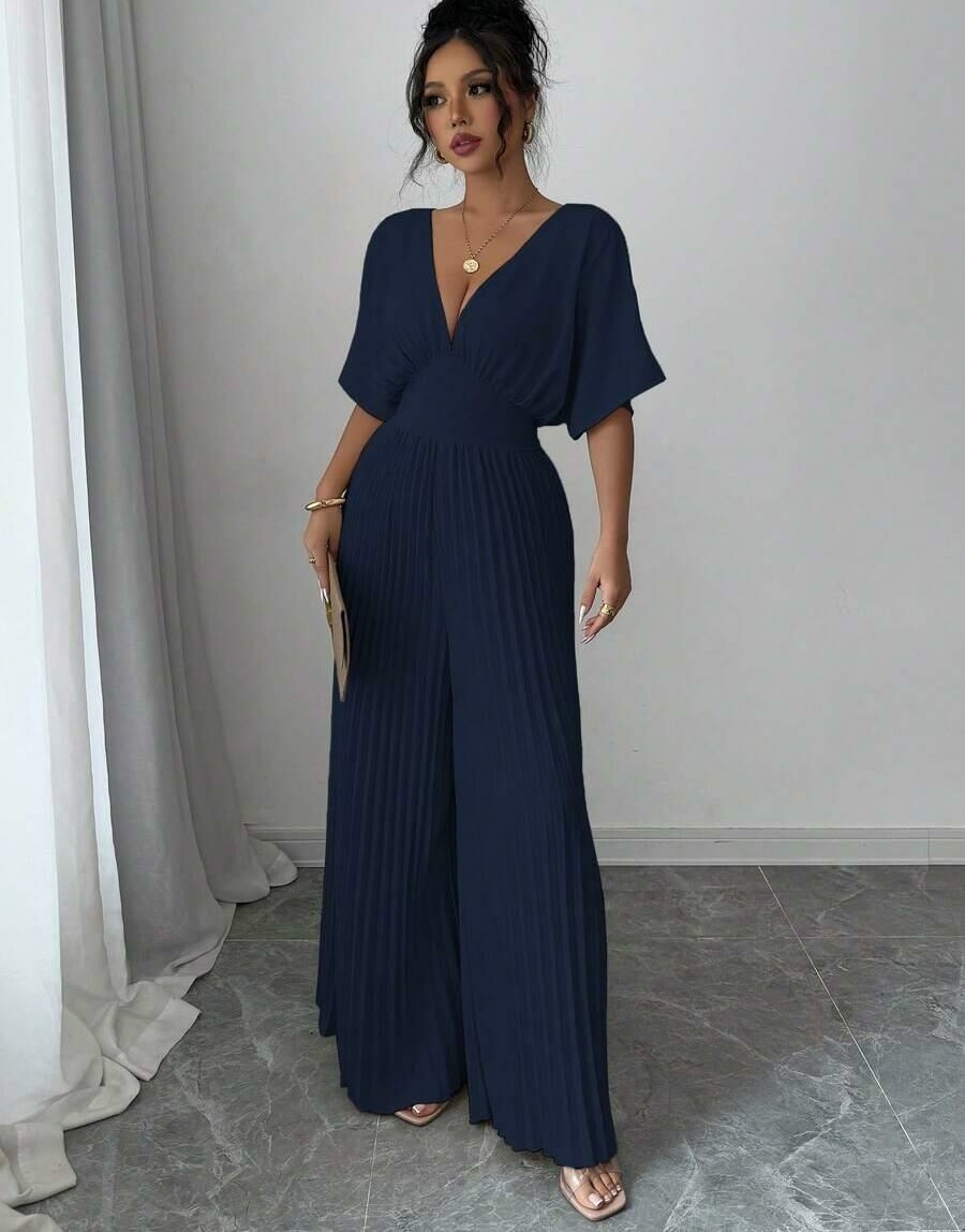 plisowany kombinezon vneck