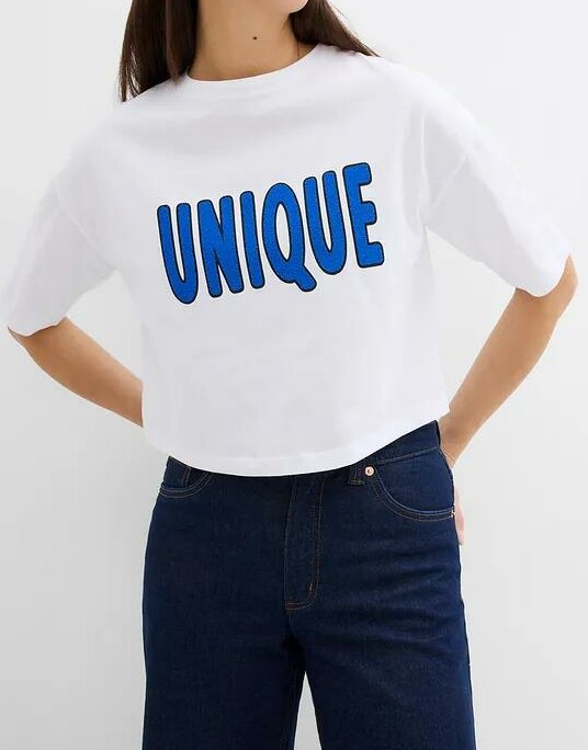 T-SHIRT DAMSKI BAWEŁNIANY OKRĄGŁY DEKOLT