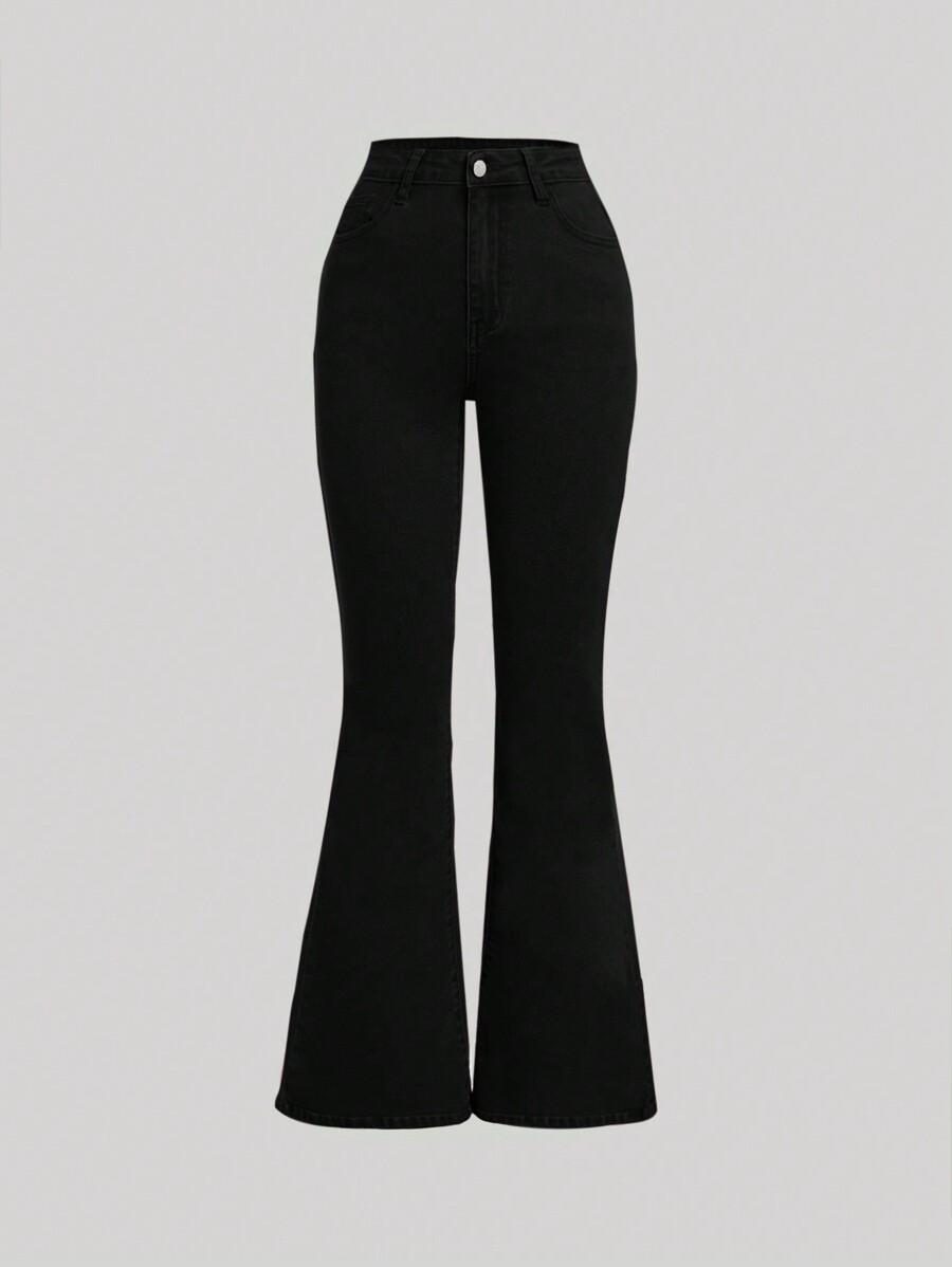 CZARNE SPODNIE JEANS DZWONY