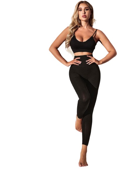 CZARNE LEGGINSY WYSOKI STAN