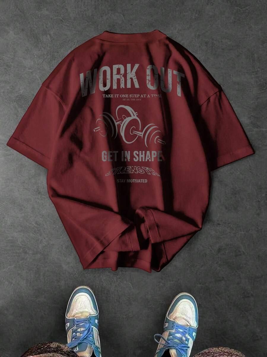 czerwony t-shirt print