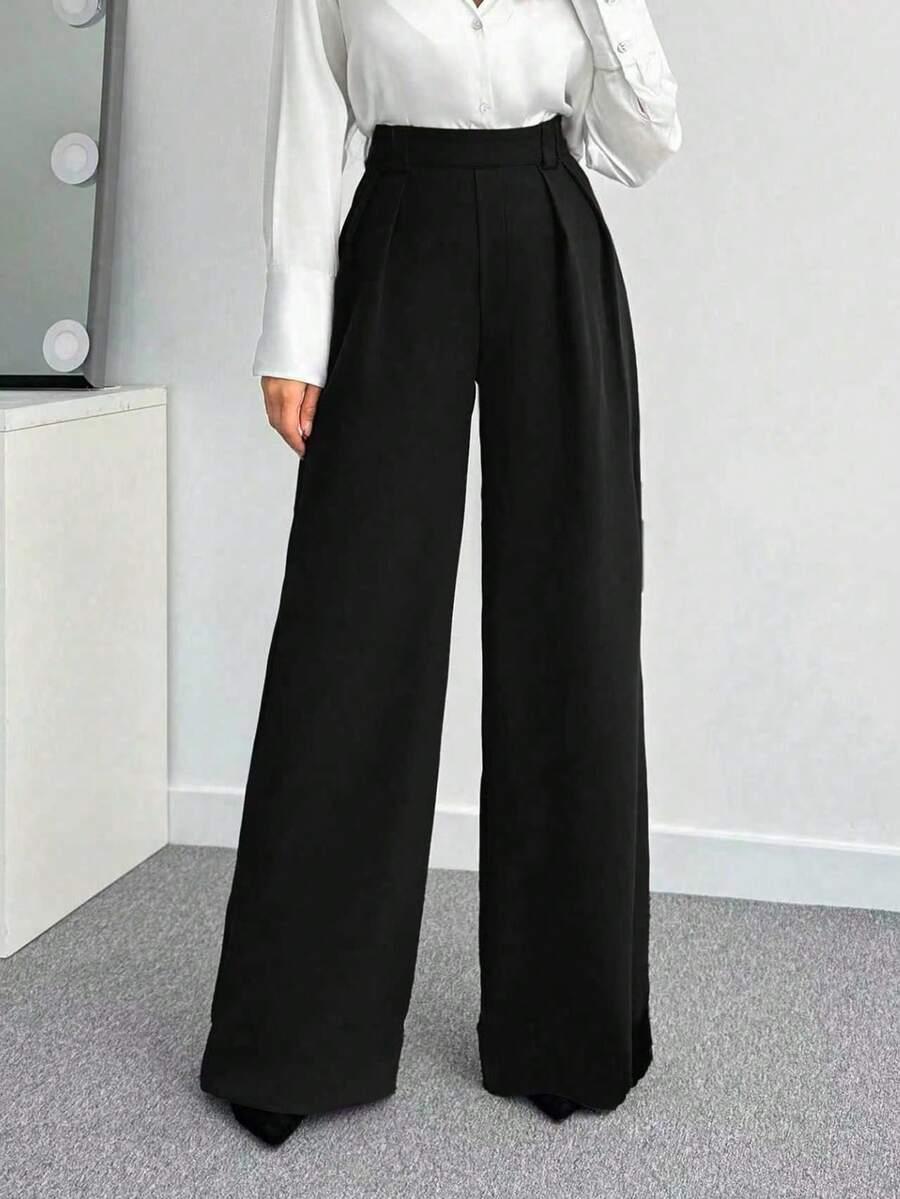 CZARNE ELEGANCKIE SPODNIE 