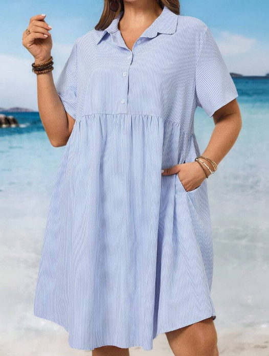 SUKIENKA KOSZULOWA OVERSIZE W PASKI 