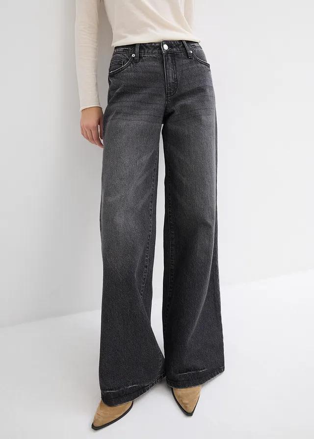 spodnie jeans szeroka nogawka