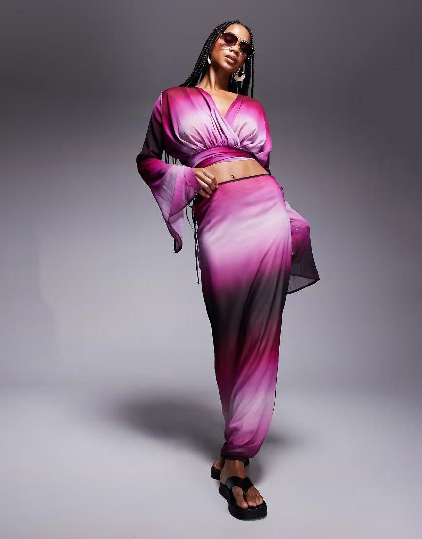 MAXI SUKIENKA PRINT OMBRE