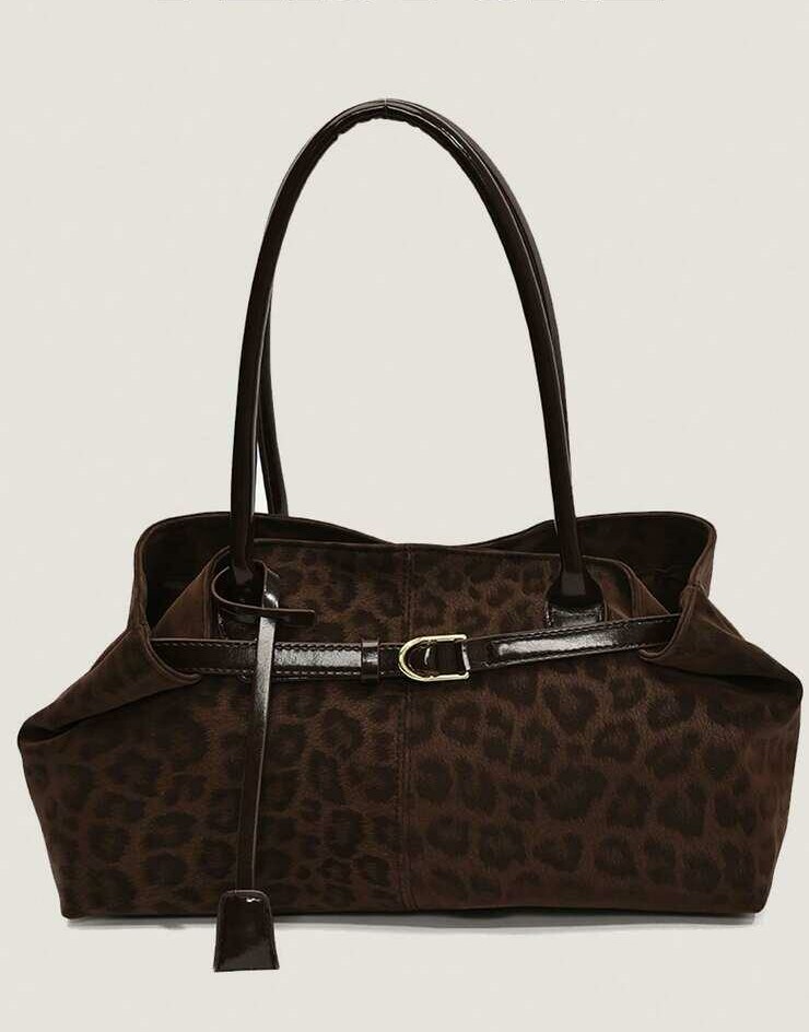 brązowa torebka animal print