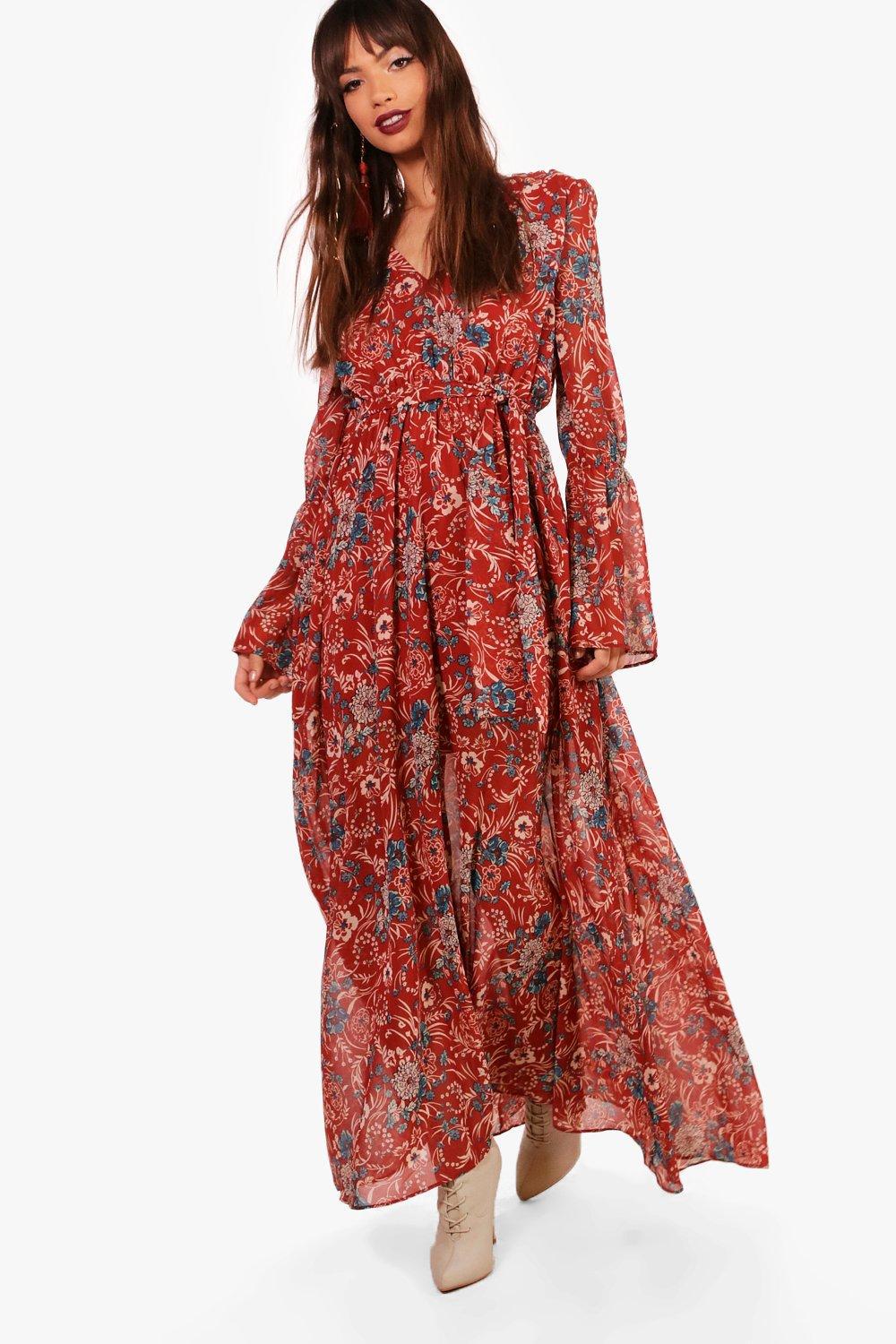 SUKIENKA MAXI W KWIATY 