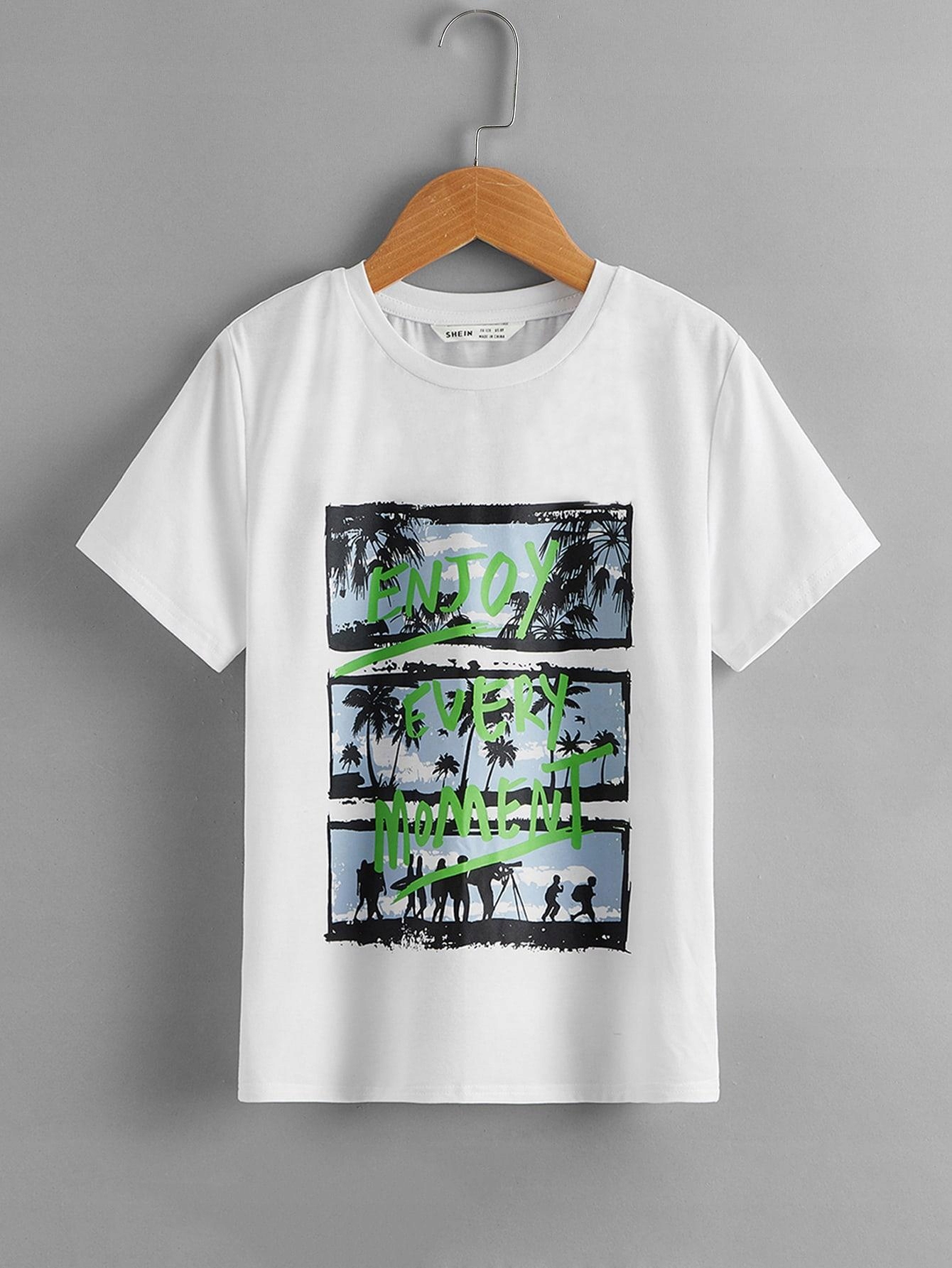 BIAŁY T-SHIRT PRINT 