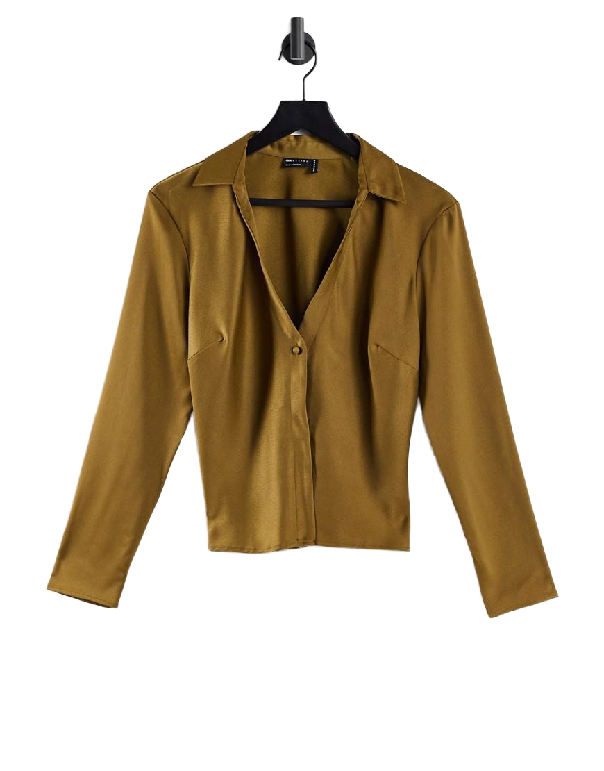 SATYNOWA KOSZULA KHAKI