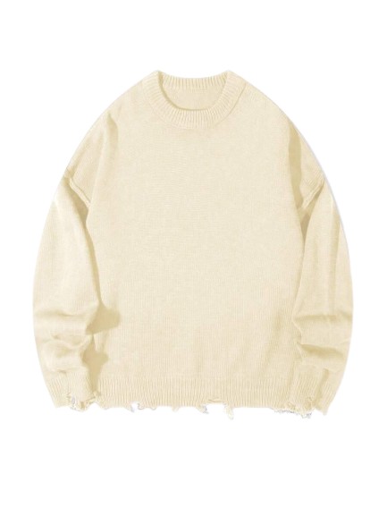 beżowy sweter długi rękaw