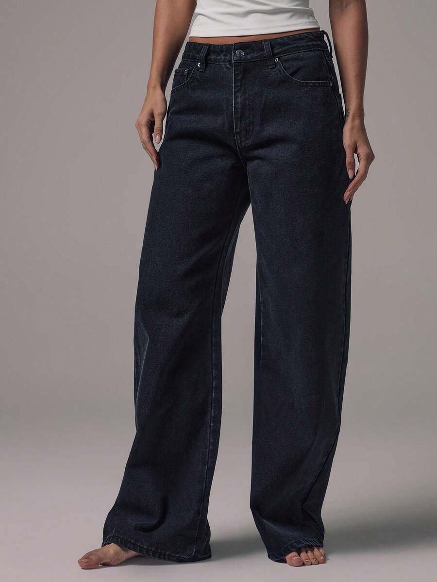 CZARNE SPODNIE JEANS