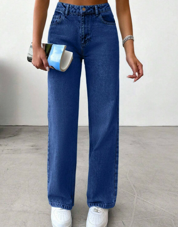 SPODNIE JEANS KIESZENIE ZAMEK